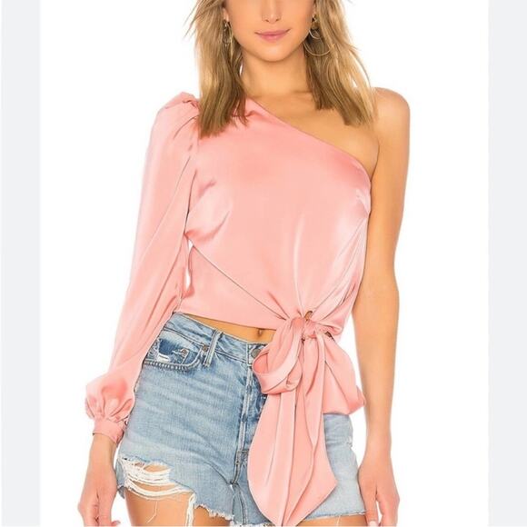 Revolve x Lovers + Friends Kendall One Shoulder Top in Pink Guava Small EUC - Picture 1 of 9